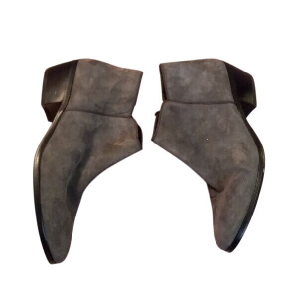 Sam Edelman Size 8 Gray Suede Chelsea Ankle Boots Booties Side Zippers Shoes - Picture 3 of 12
